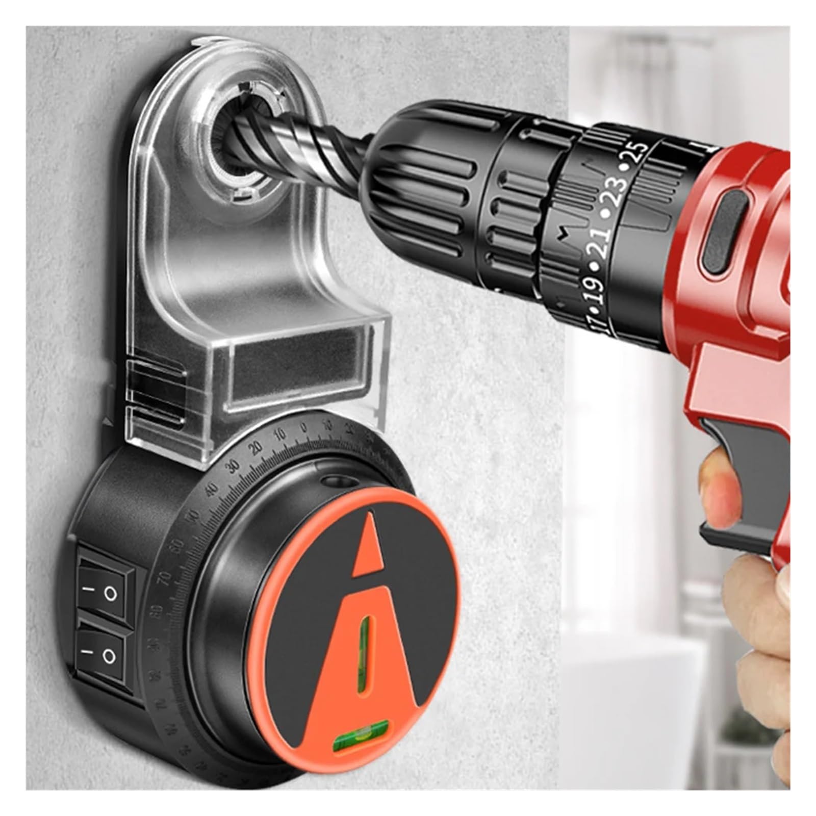 Accesorios de aspiración para taladros eléctricos Herramienta de limpieza horizontal 360° con burbuja