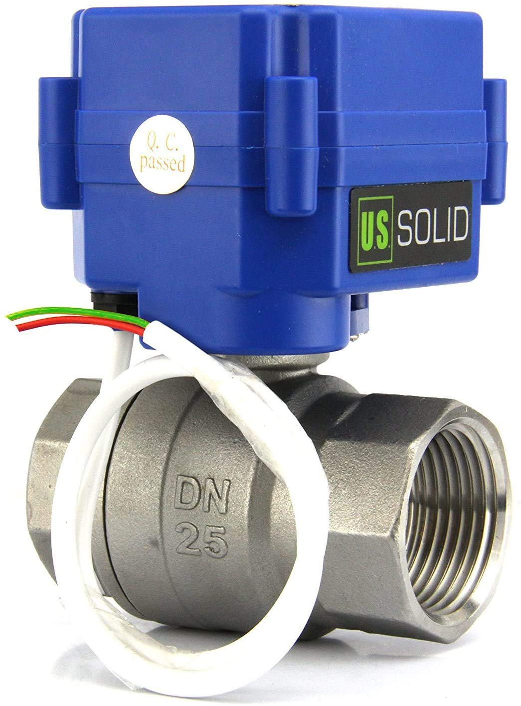 U.S. Solid 1" DN 25 zawór kulowy ze stali nierdzewnej 220 V AC (85-265 V AC) elektryczny zawór kulowy zwykle otwarty, 2-przewodowy automatyczny system powrotu, standardowy port