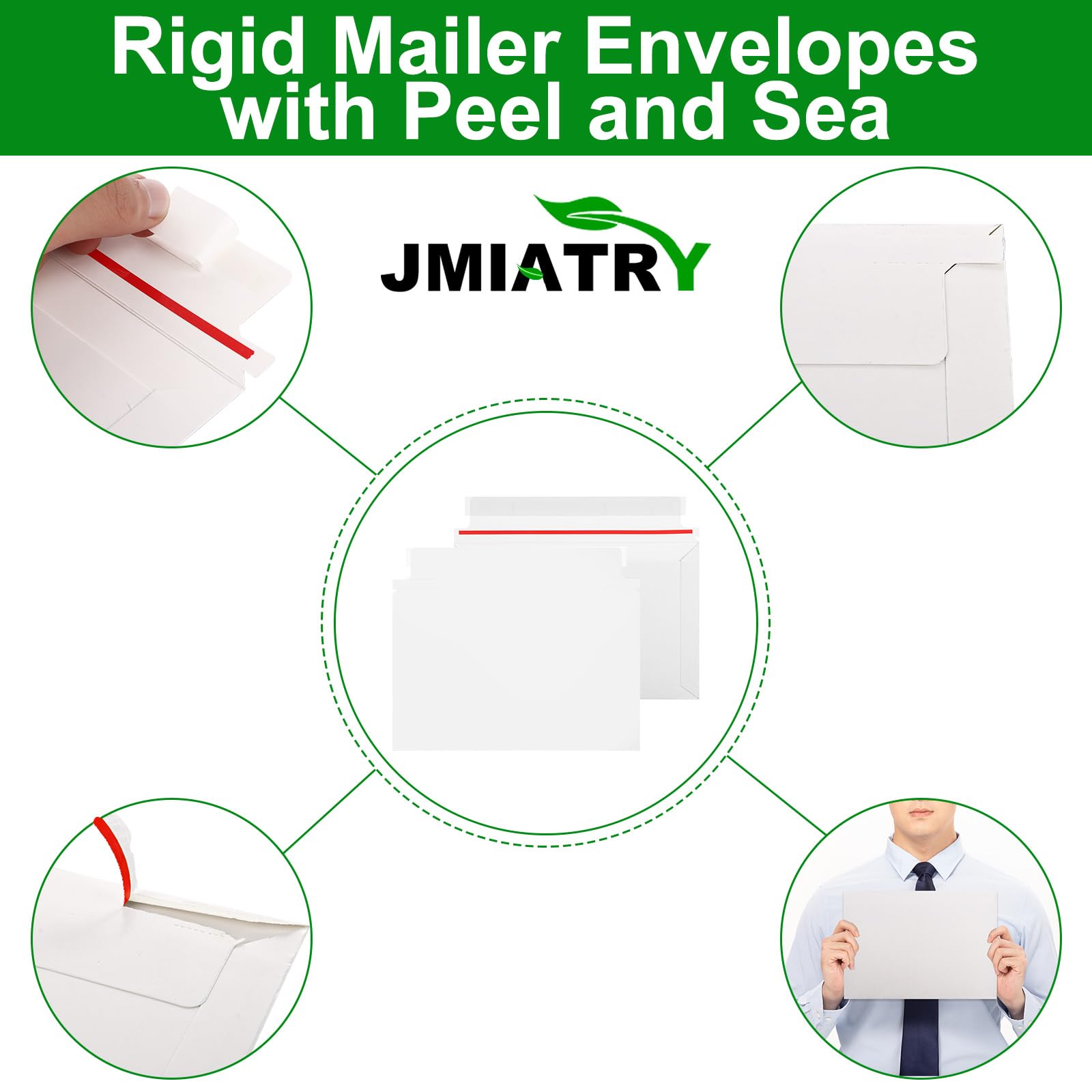 Lot de 120 enveloppes en carton rigide A5 Blanc 250 x 163 mm