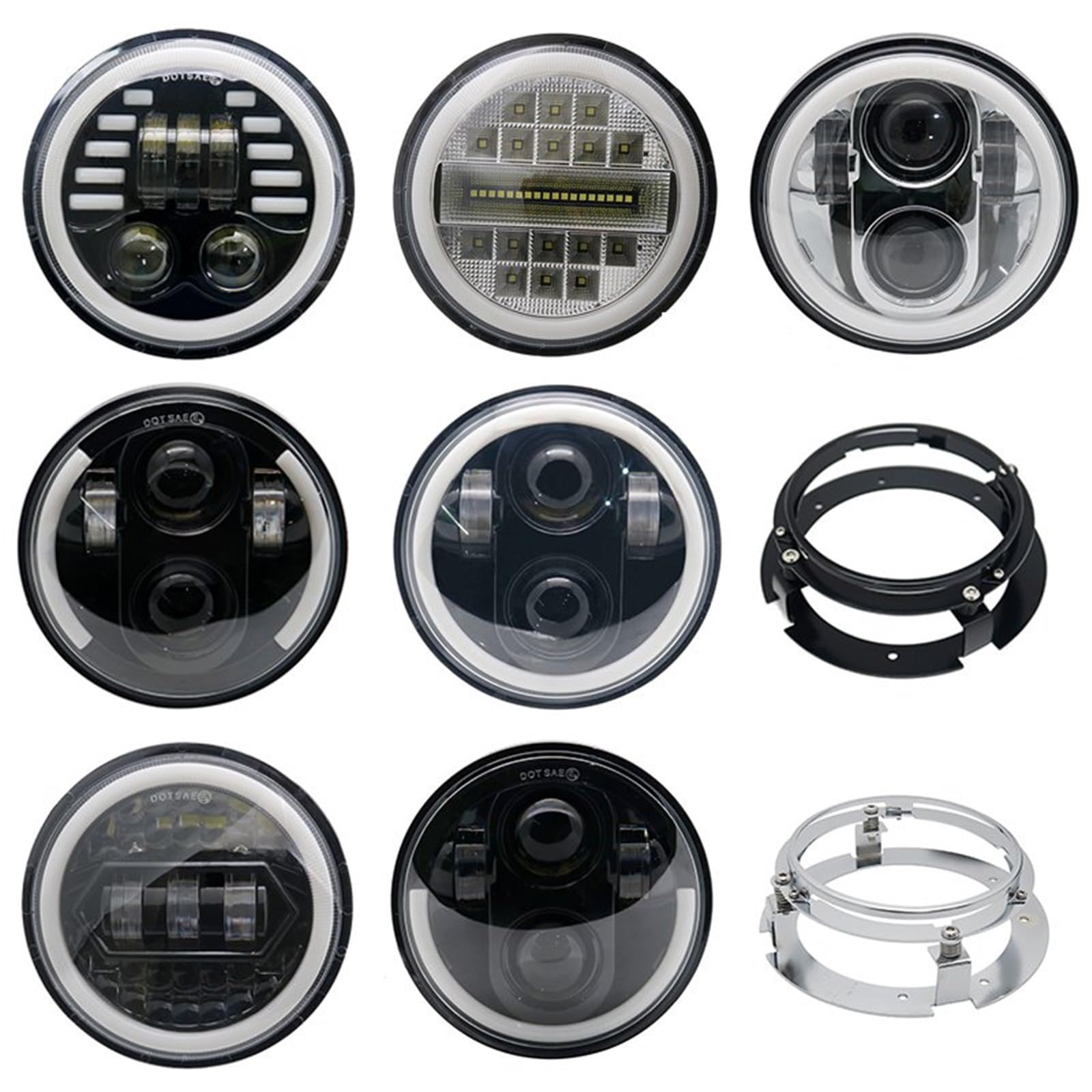Faro Moto Per Speed ​​Triple Per Street Triple LED Fendinebbia | 2 fari a LED 5,75 pollici con fascio alto/basso Halo per 3 per Speed ​​Triple per Street Triple per proiettore Thunde 5 3/4"