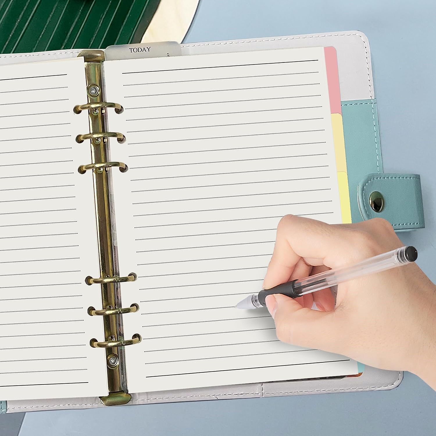 Harphia A5 6 Holes Binder Refill Value Set, 90 Sheets Loose Leaf Paper with Stickers and dividers - Image 2