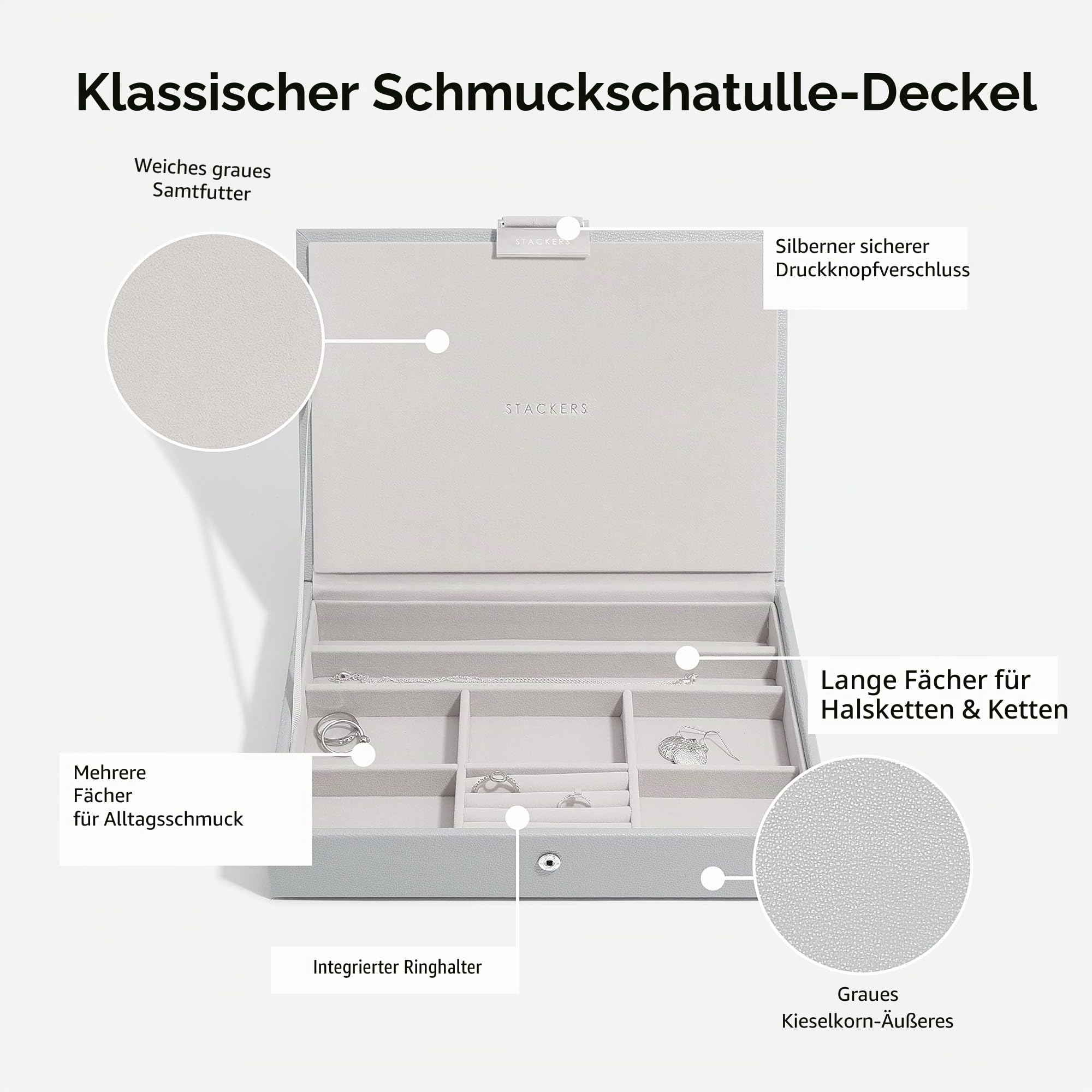 Stackers Grau Klassisch Schmuckschatulle -3