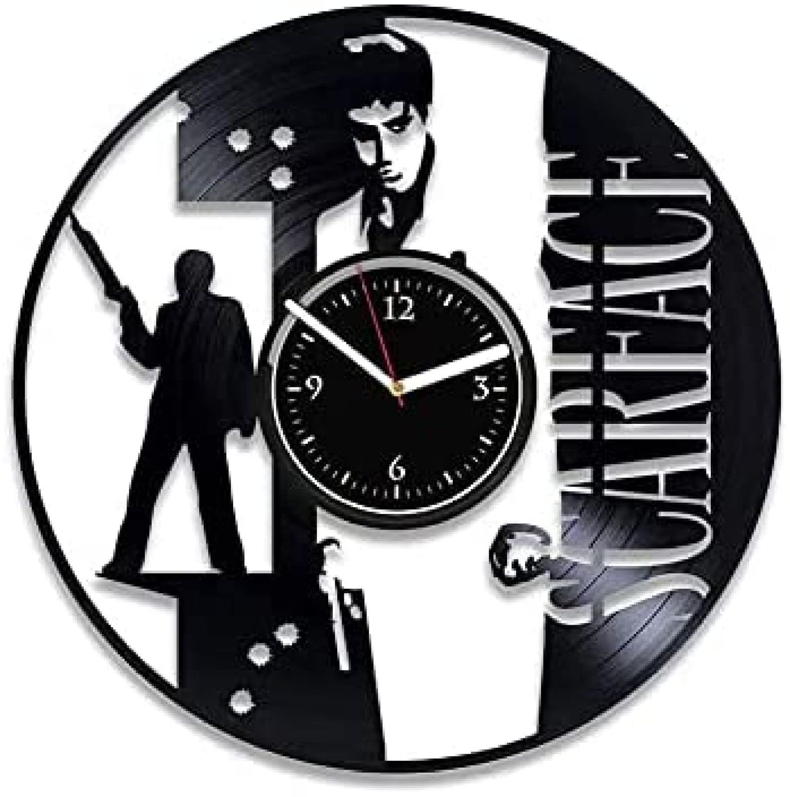 AVJERA Scarface Vinyl Record Retro Wall Clock Birthday New Year Christmas Birthday Gift Personality Creative Home Design Wall Decoration