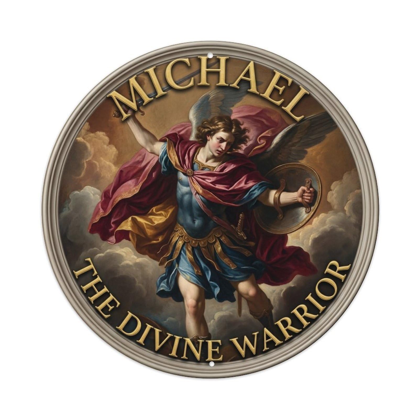 Guardian The Divine Warrior St Michael Archangel Metal Tin Sign