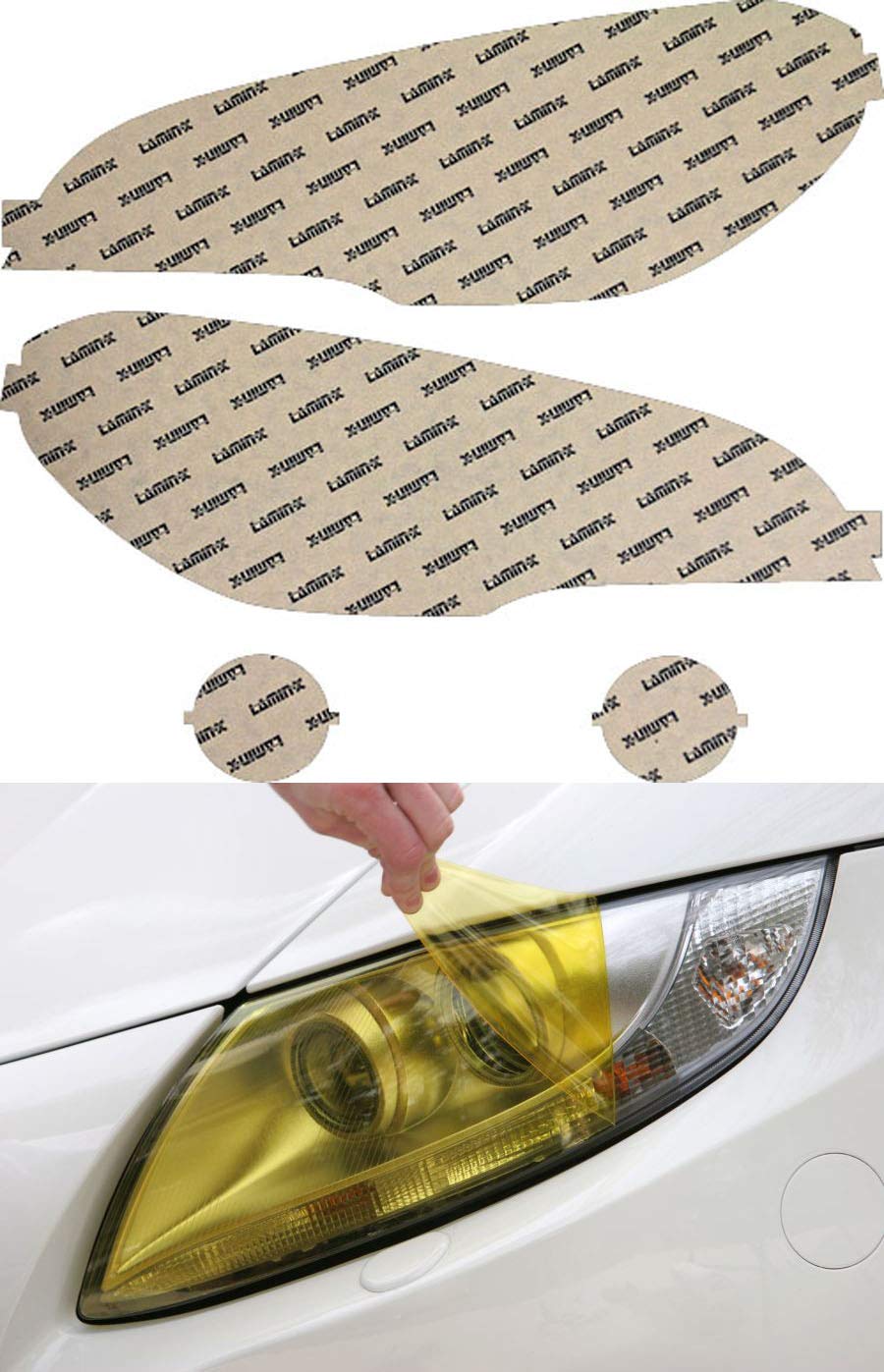 Lamin-x Yellow High Beam Headlight Covers For BMW E28 5-Series (1982-1988) - Precut Protective Film - View #8