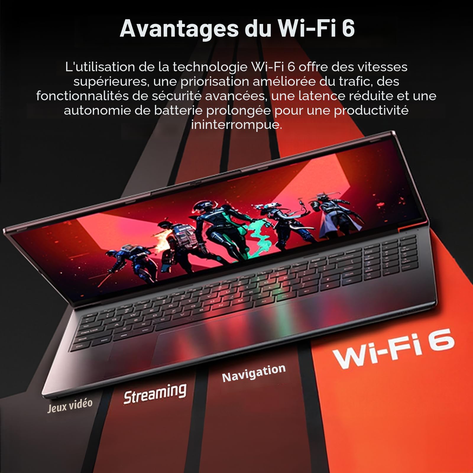 AOC Ordinateur Portable Gaming 16 Pouces AMD Ryzen 7 7735HS 8 Cœurs DDR5 4800MHz 16Go RAM 512Go SSD WiFi 6 BT5.2
