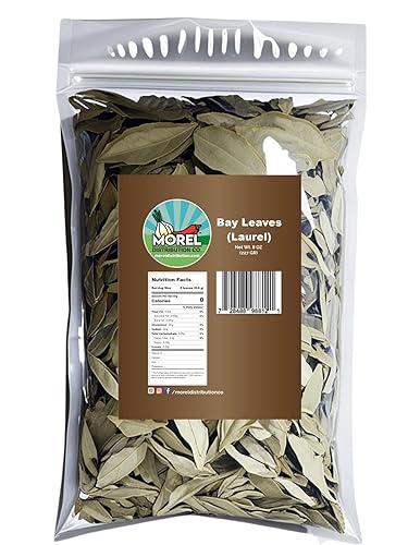 Hojas de laurel enteras, hoja de laurel seca, hoja de laurel de 2 onzas, 8 onzas y 1 libra (8 oz)