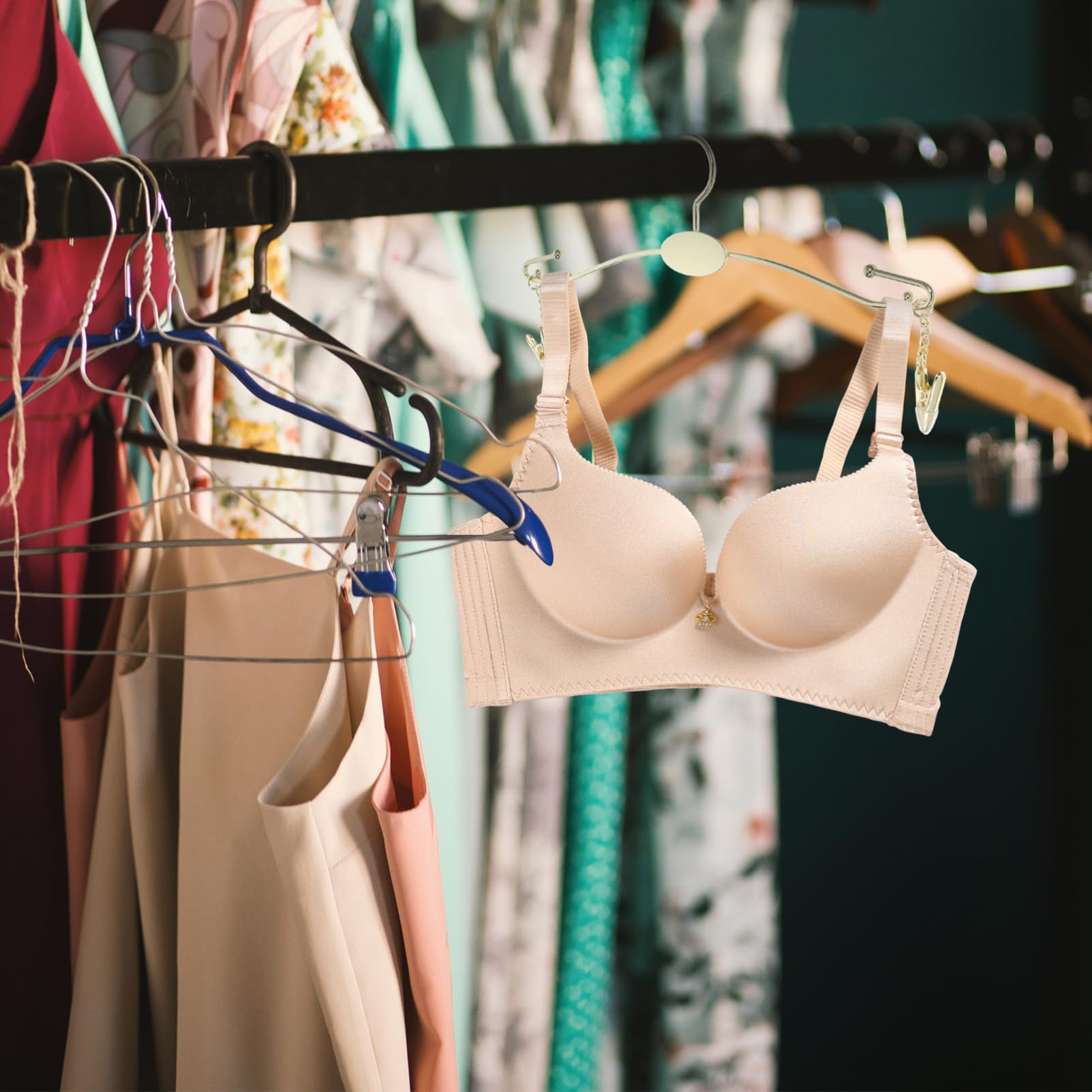 Metallkleiderbügel mit Clips Gold für BHS und Dessous
