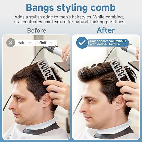 Miniatura 4 de Voluminous - Peine de pelo de dientes anchos para hombre, herramienta de peinado de levantamiento de raíces, dientes amplios para volumen en capas,