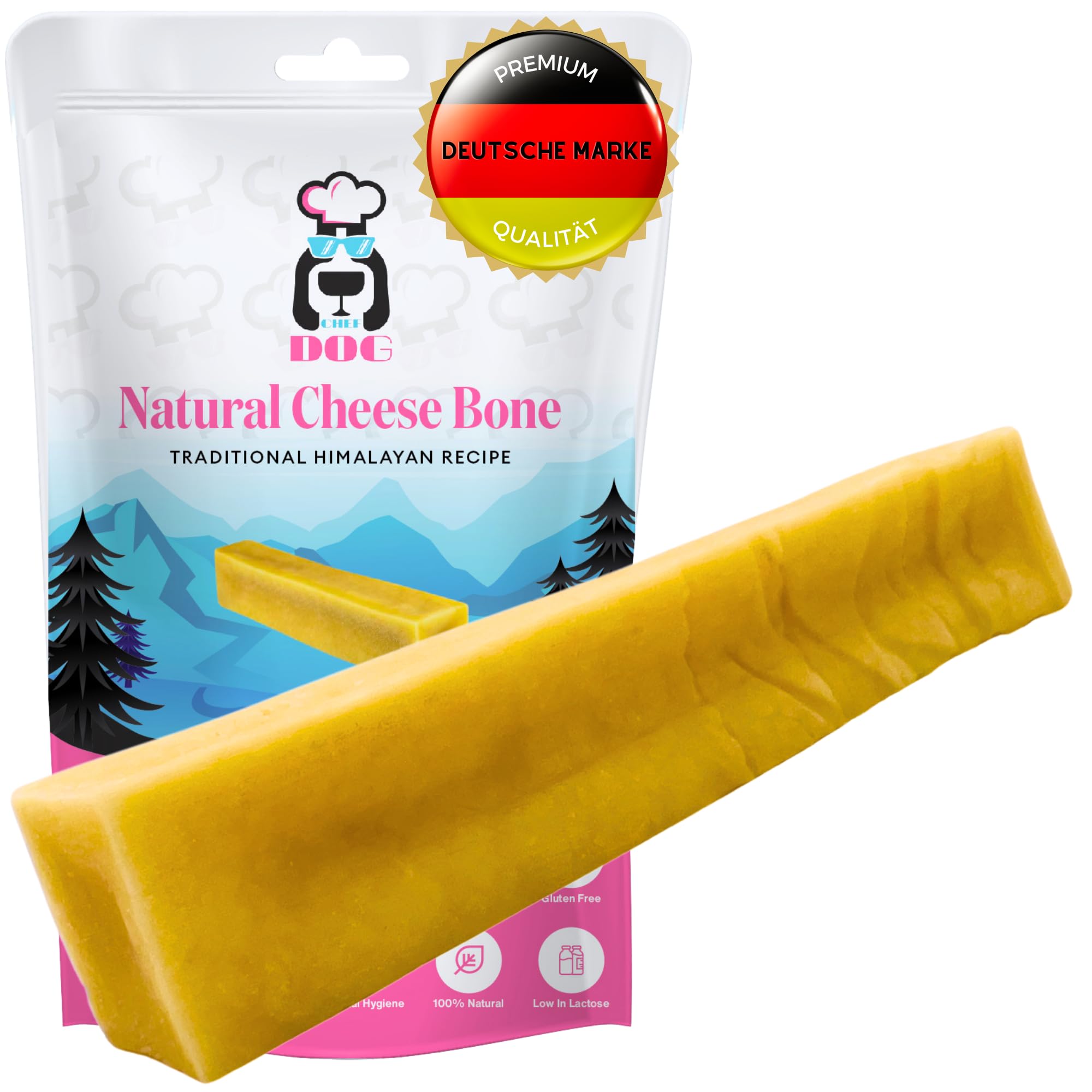 Chef Dog Yak Kaukäse für Hunde L - Kauknochen Hund - Natürliche Käsestangen ohne Zusatzstoffe - Käseknochen Hund für Welpen und Hunde Aller Größen
