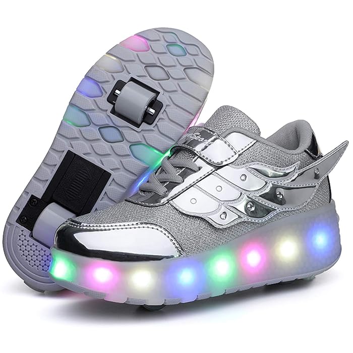 Buy Kid LED Flashing Lights Up Roller Skate Shoes with Wheels Automatic