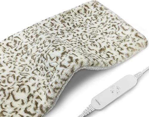 Miniatura 1 de UNOWIX Almohadilla térmica con peso completo para aliviar el dolor de espalda, 12 niveles de calefacción, 8 ajustes de temporizador, almohadilla