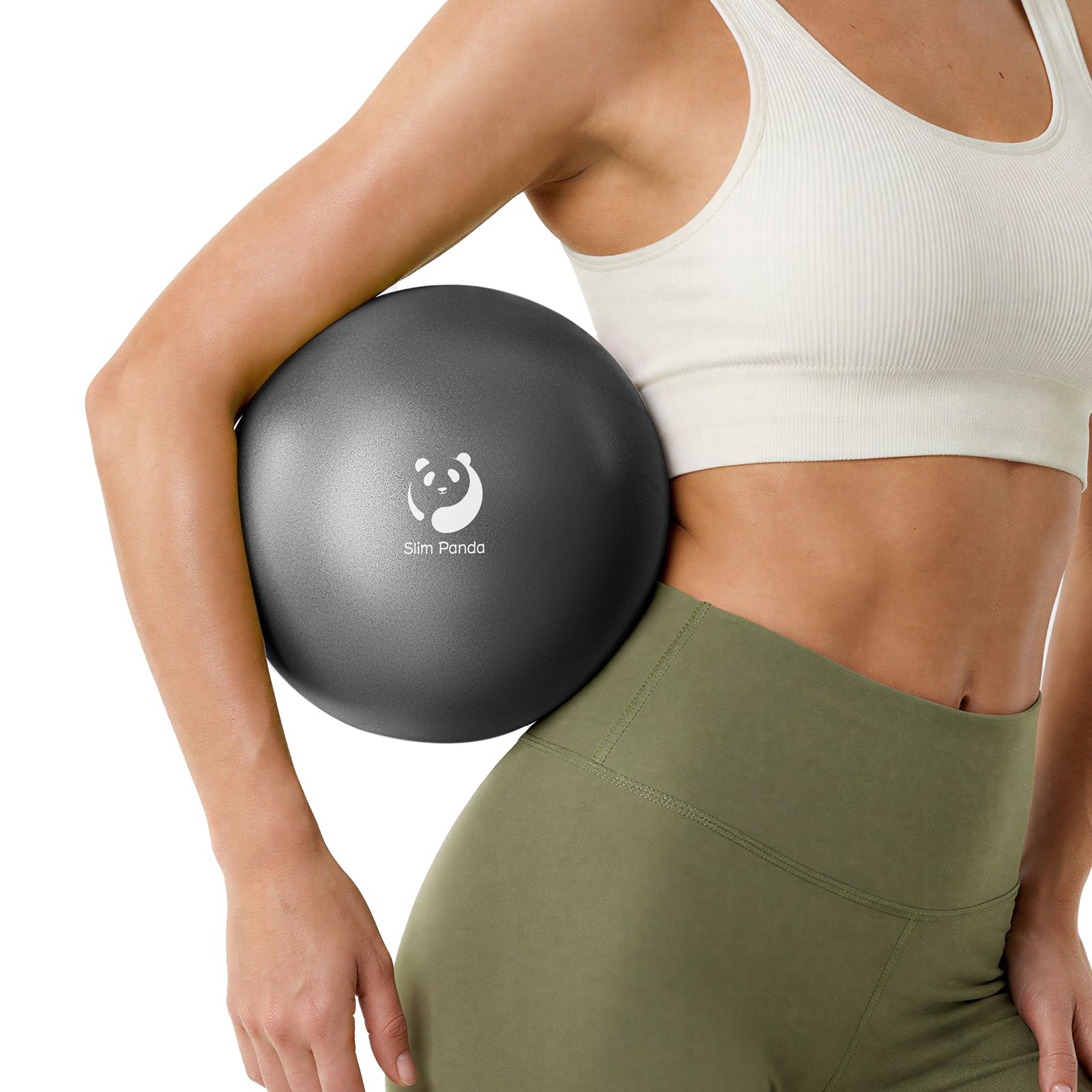 Slim Panda 9 Inch Pilates Ball,23-25cm Exercise Ball for Pilates, Balance, Stability, Workout, Core Training (Black) — image 1