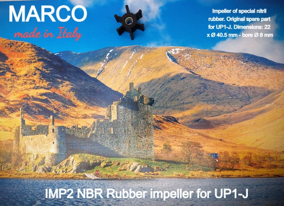 MARCO Imp2 Impulitore di ricambio per UP1-J in nitrile, Pompa acqua per barca, yacht e zavorra, Pompa originale MARCO S.p.A. ITALY