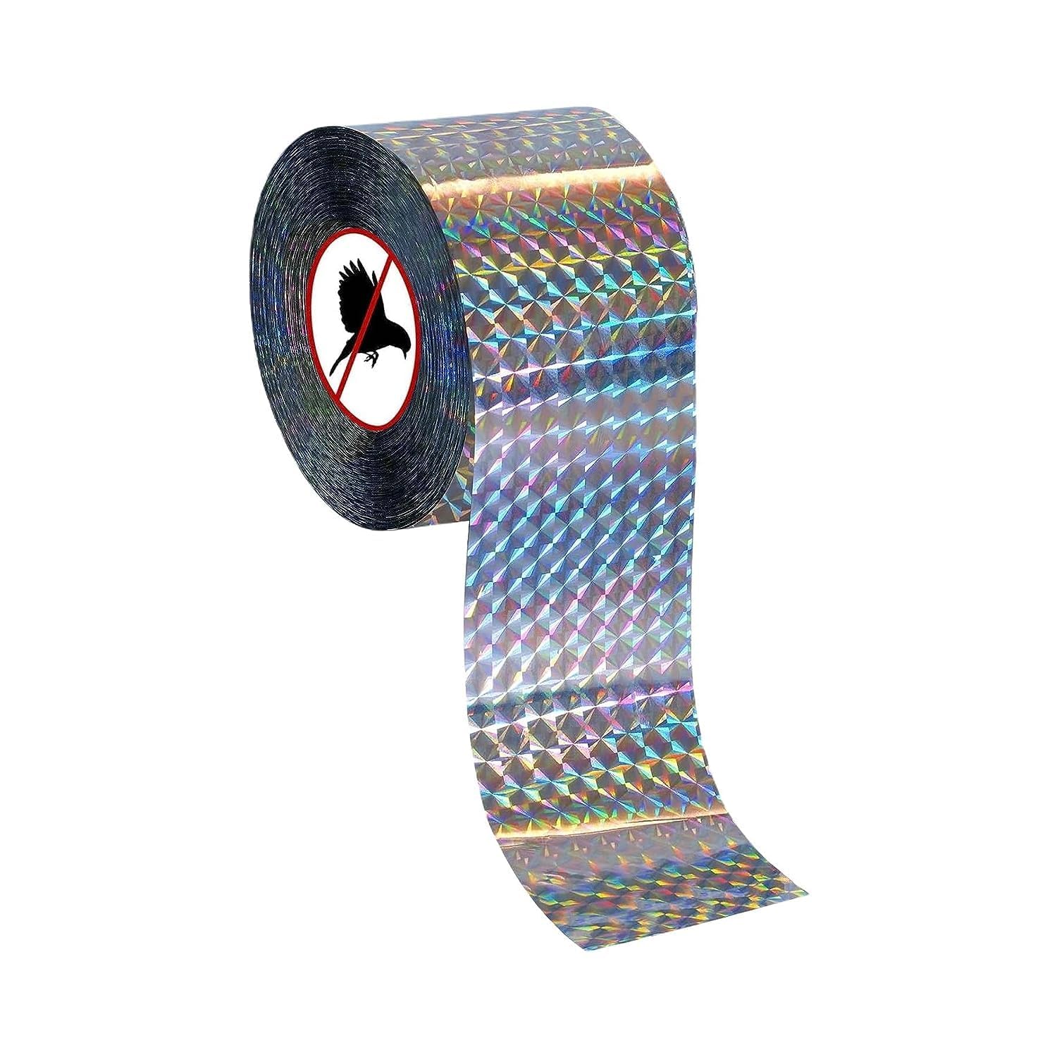 Holographic Bird Deterrent Tape, Reflective Scare Ribbon, Diamond Pattern, Visual Bird Repellent (2.4cm x 100m - Pack of 1)-image-23