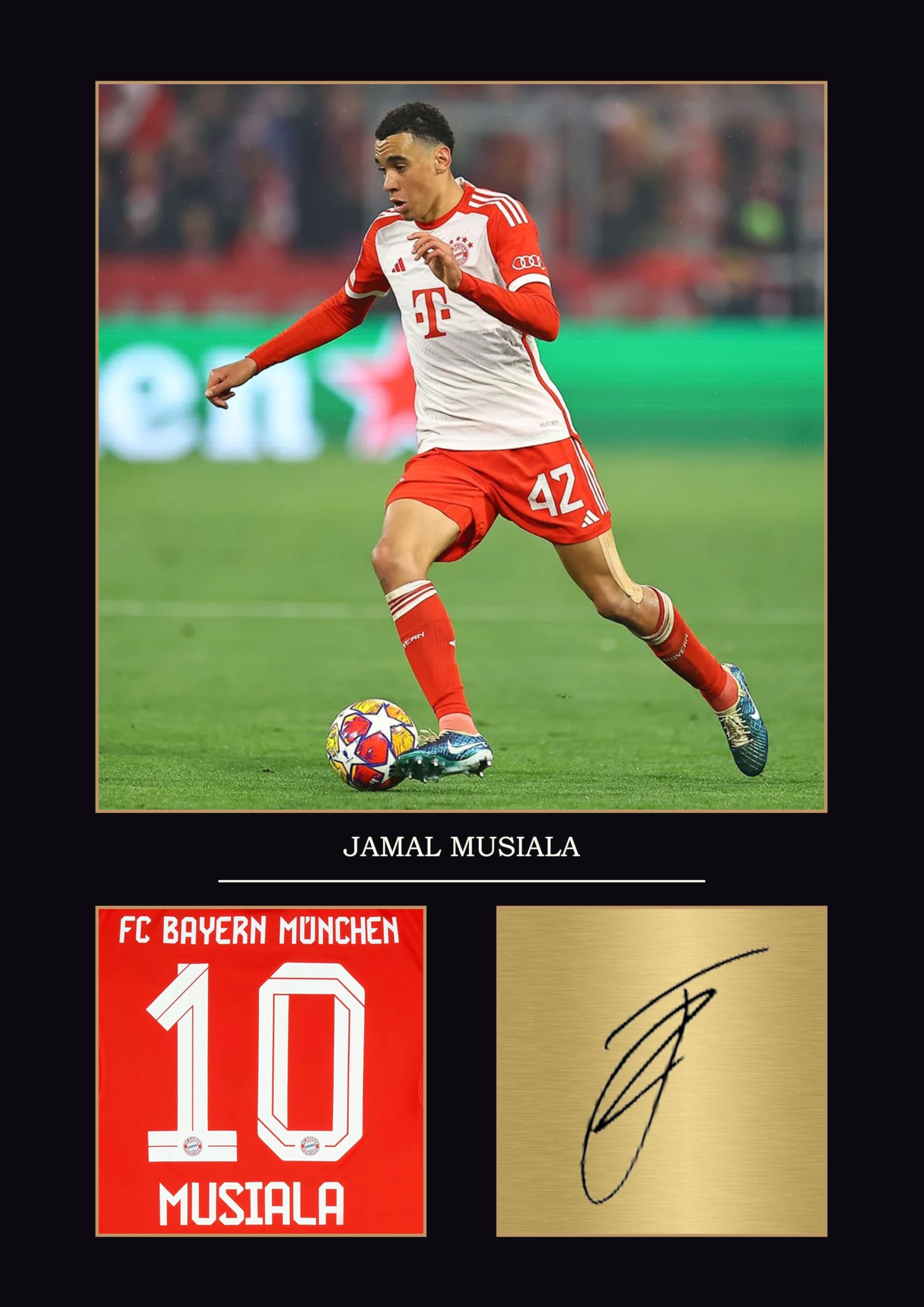 Legends Gallery Jamal Musiala Gift A4 Display Poster Bayern Munich Gifts Bayern München Geschenk (Unframed)