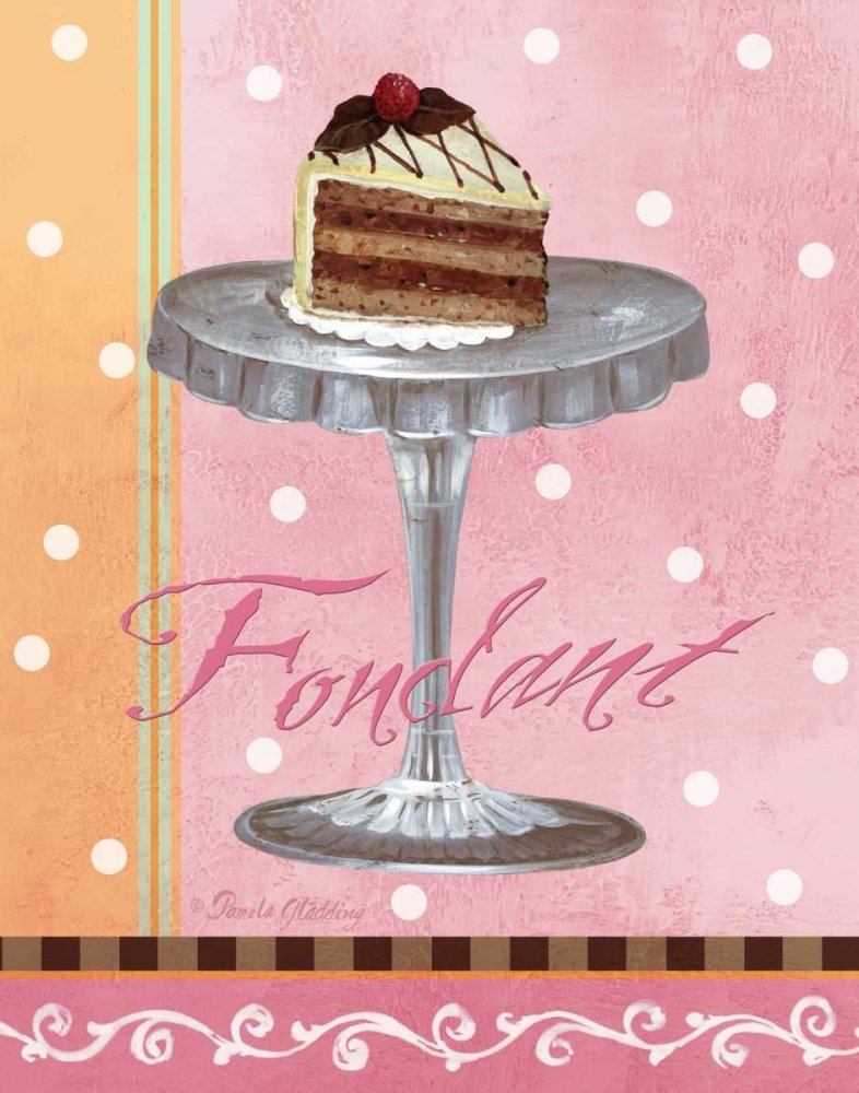Cadre flottant en toile avec boîte américaine Rose Fondant Gladding Pamela – Impression verticale pour nourriture, dessert, restaurant, pâtisserie, café, chocolat, 48 x 35 cm
