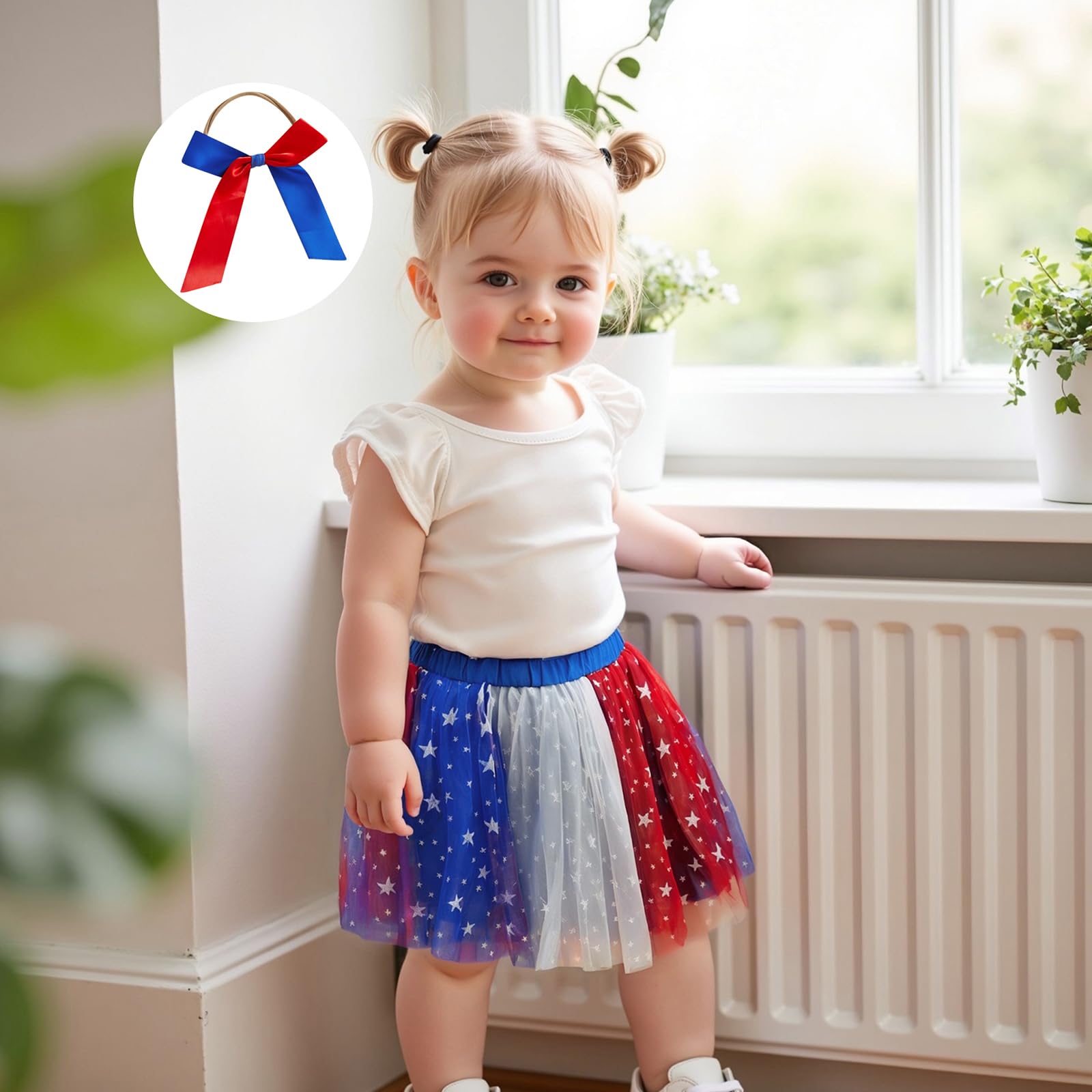 4th of July Dress Tutu for Toddler Girls Baby Outfits Fourth of July Tulle Star Striped American Flag Skirt Kids Little Girls Ballet Dress White Red Blue Tutu Clothes 3t 4t
