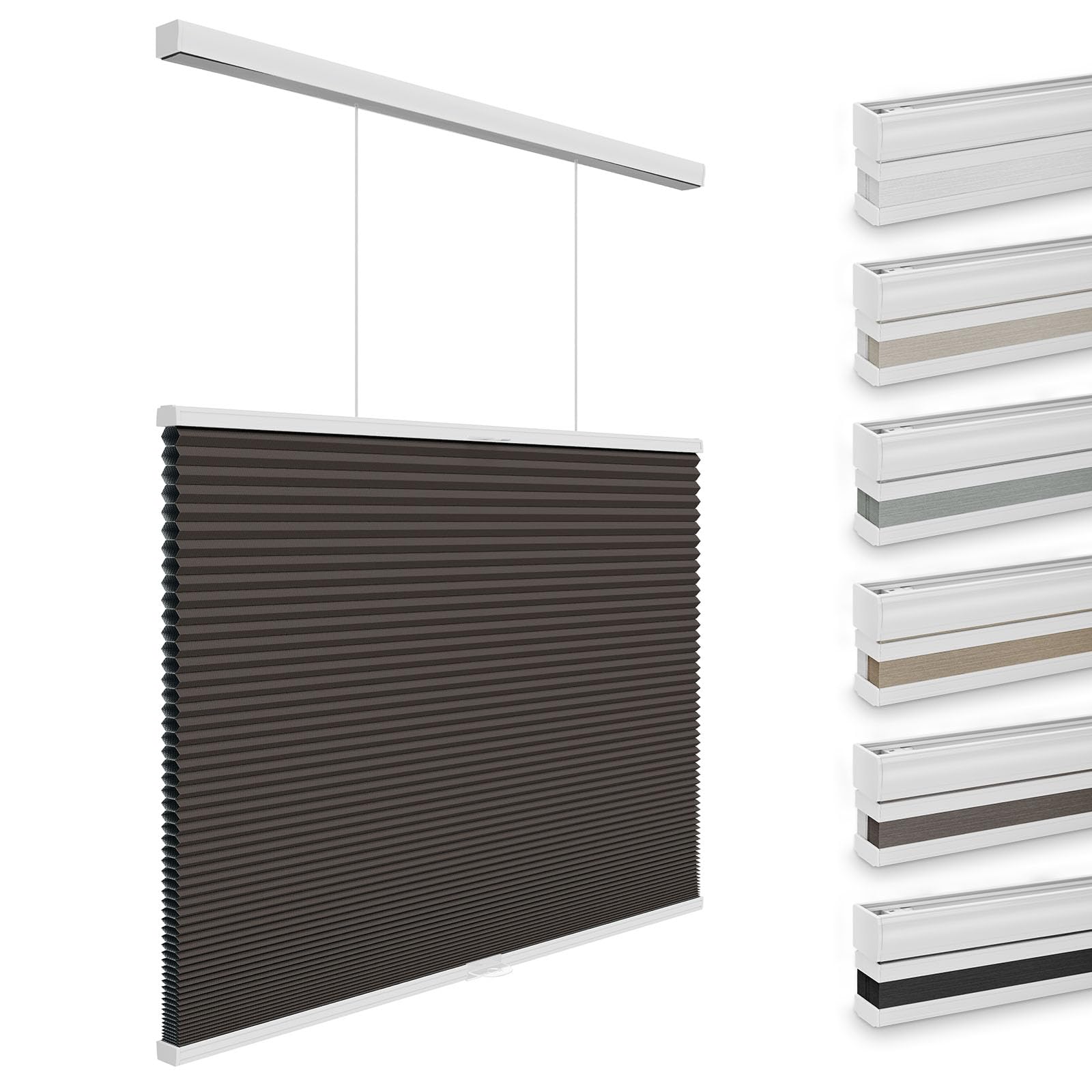 Photo 1 of ***MISSING HARDWARE*** Changshade Blackout Top Down Bottom Up Cellular Shades, Cordless Honeycomb Blinds for Bedroom, Nursery & Bathroom, Total Privacy, 38" W × 72" H,Taupe