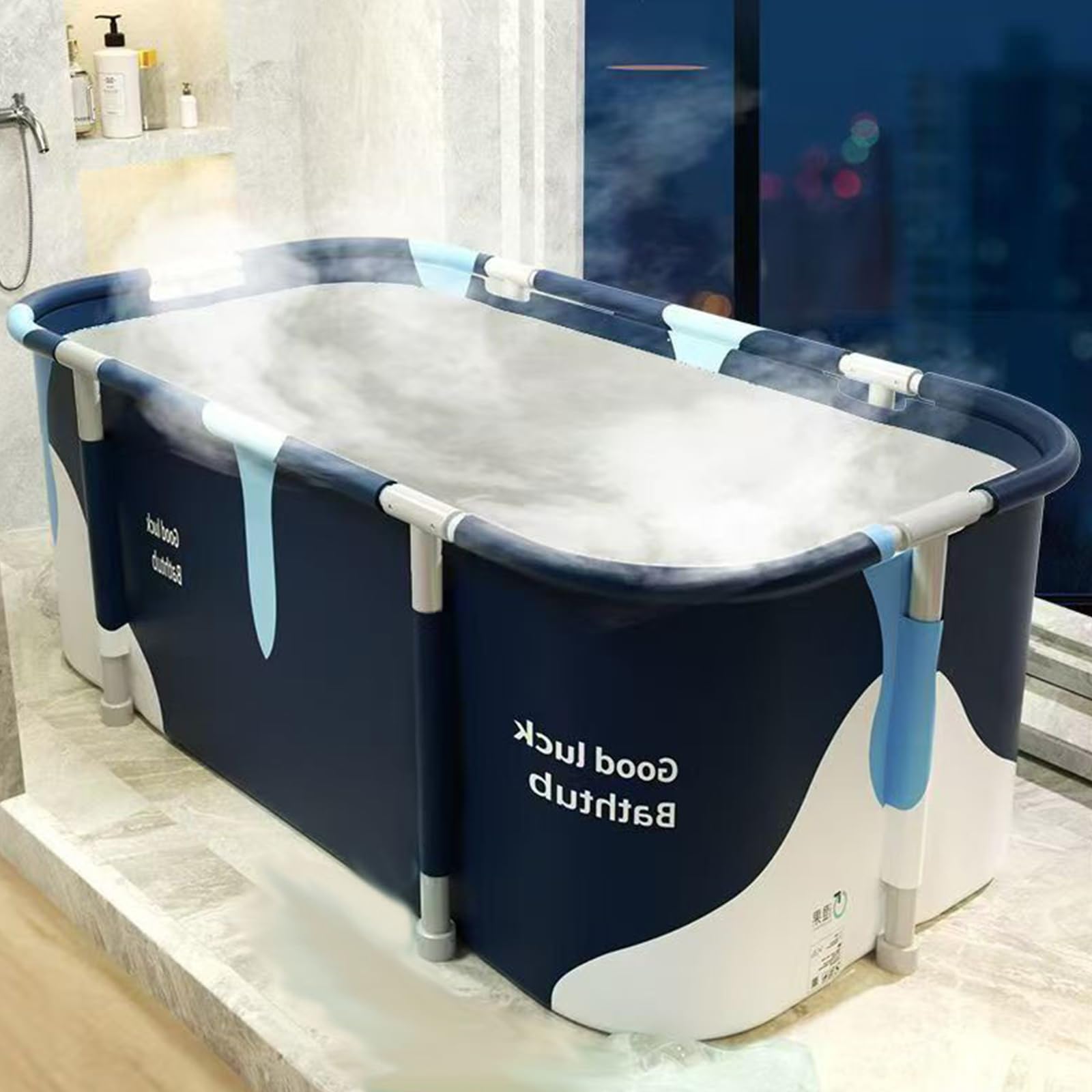 Baignoire pliable pour adulte de 140 x 60 x 50 cm - En matériau isolant à 6 couches - Maintien de la température pour la maison - Spa - Baignoire mobile pour adultes et enfants