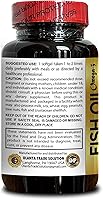 Vista 3 de Aceite de pescado prémium - Omega-3, EPA, DHA y vitamina D, cápsulas de aceite de pescado, suplemento líquido de aceite de pescado Omega 3, aceite