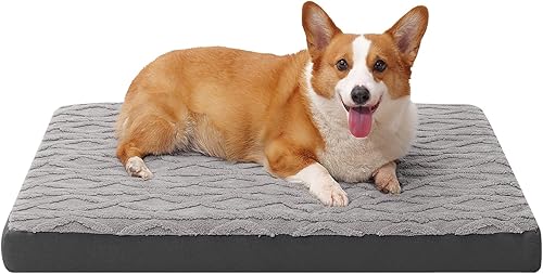 Cama impermeable para perros L, cama suave y esponjosa de espuma viscoelástica con parte inferior antideslizante, lavable a máquina, cama para