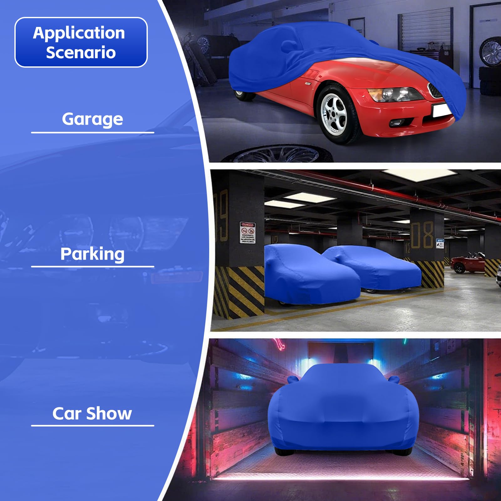 Telo Copriauto Interna per BMW Z3 1996-2002, Blu Elastico Indoor Copertura Auto Copriauto Telo Copri Auto, protettivo dalla polvere, traspirante