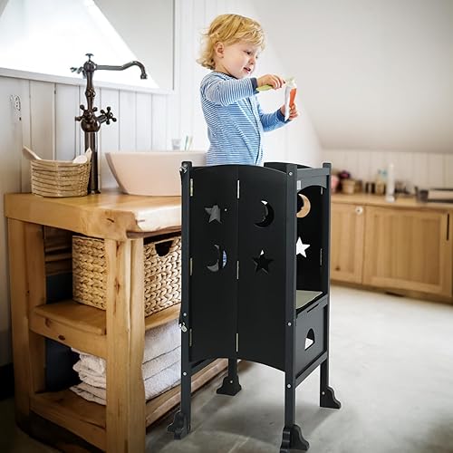 Miniatura 8 de Taburete para niños pequeños, taburete de cocina para niños pequeños, taburete auxiliar de cocina para niños pequeños, taburete para encimera de