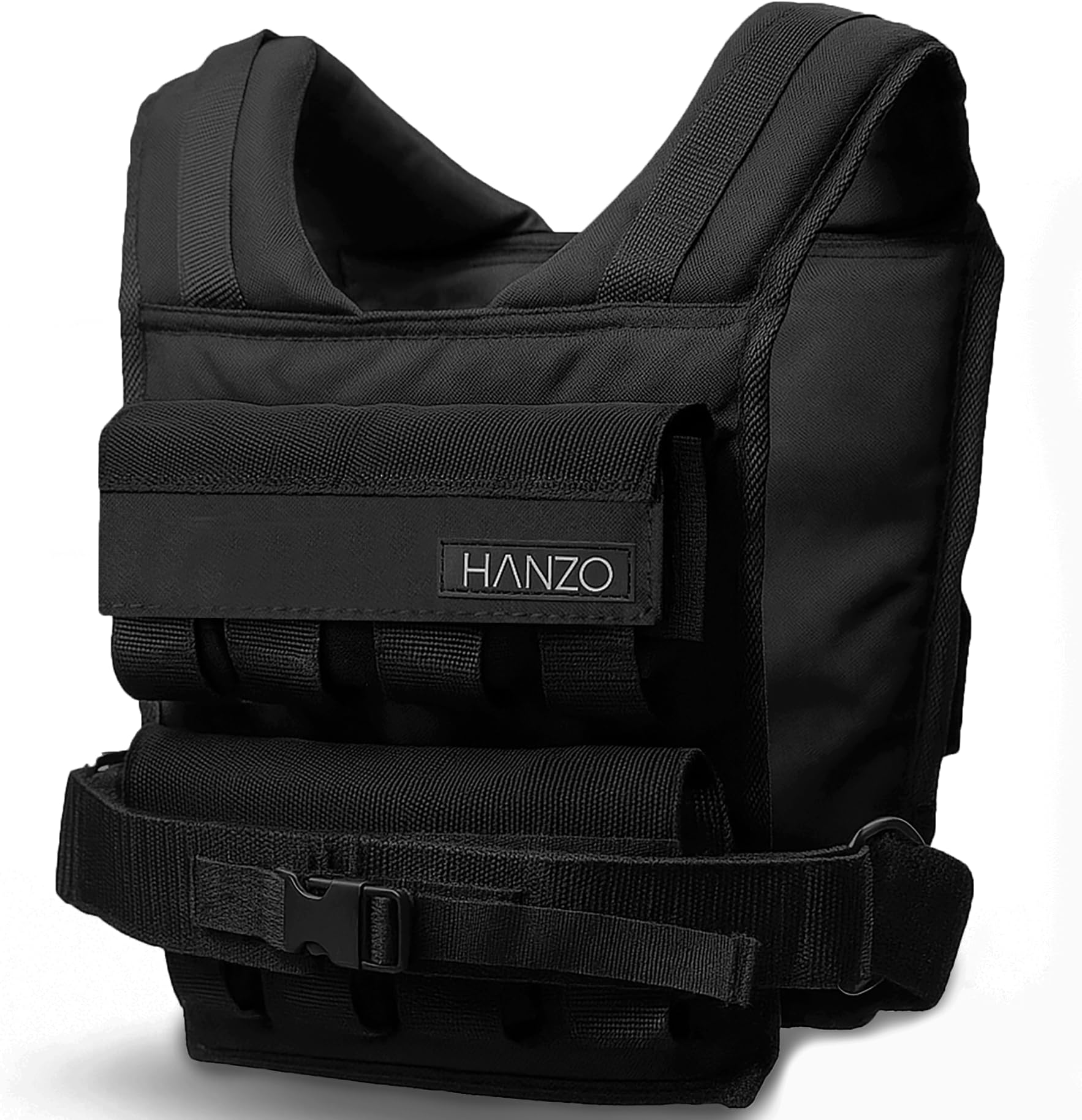 HANZO Weighted Vest for Men & Women 25lbs | 35lbs | 45lbs | 65lbs | Weight Vest With Removable Iron Weights, Adjustable Heavy Duty Weighted Workout