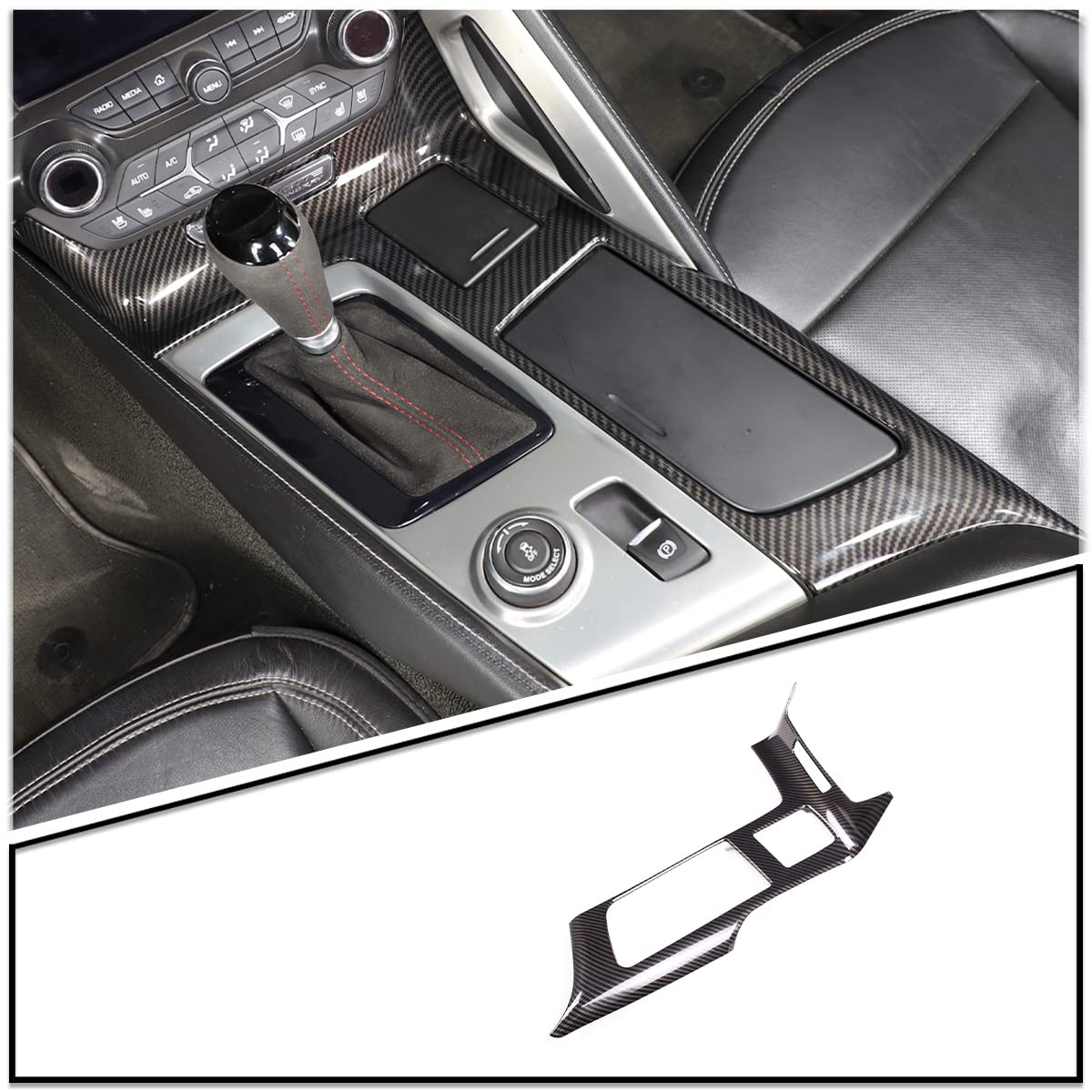 ABS Plastic Dash Trim Corvette C7 Carbon Fiber Shift Panel Cover