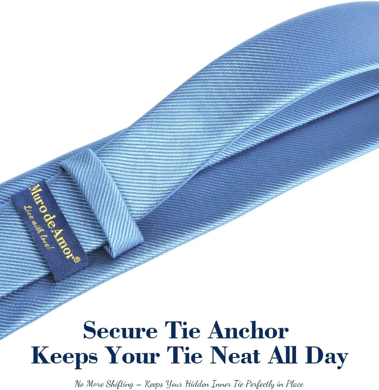 Tie Sets for Men Silk Necktie and Pocket Square,Lapel Pin,Cufflinks,Tie Clip Sets with Gift Box 6PCS - Image 8