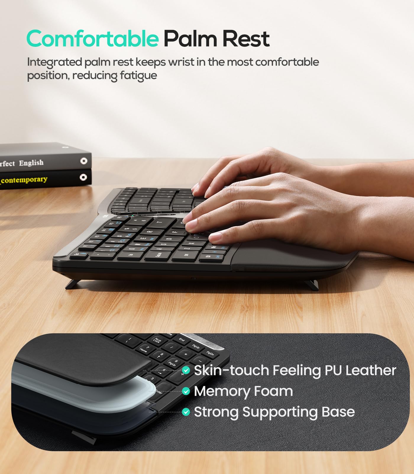 Nulea RT07B Wireless Ergonomic Split Keyboard Gallery Image