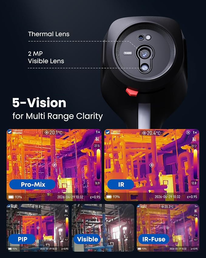 Cámara térmica Thermal Master Thor002 con pantalla IPS 3.5" miniatura 4
