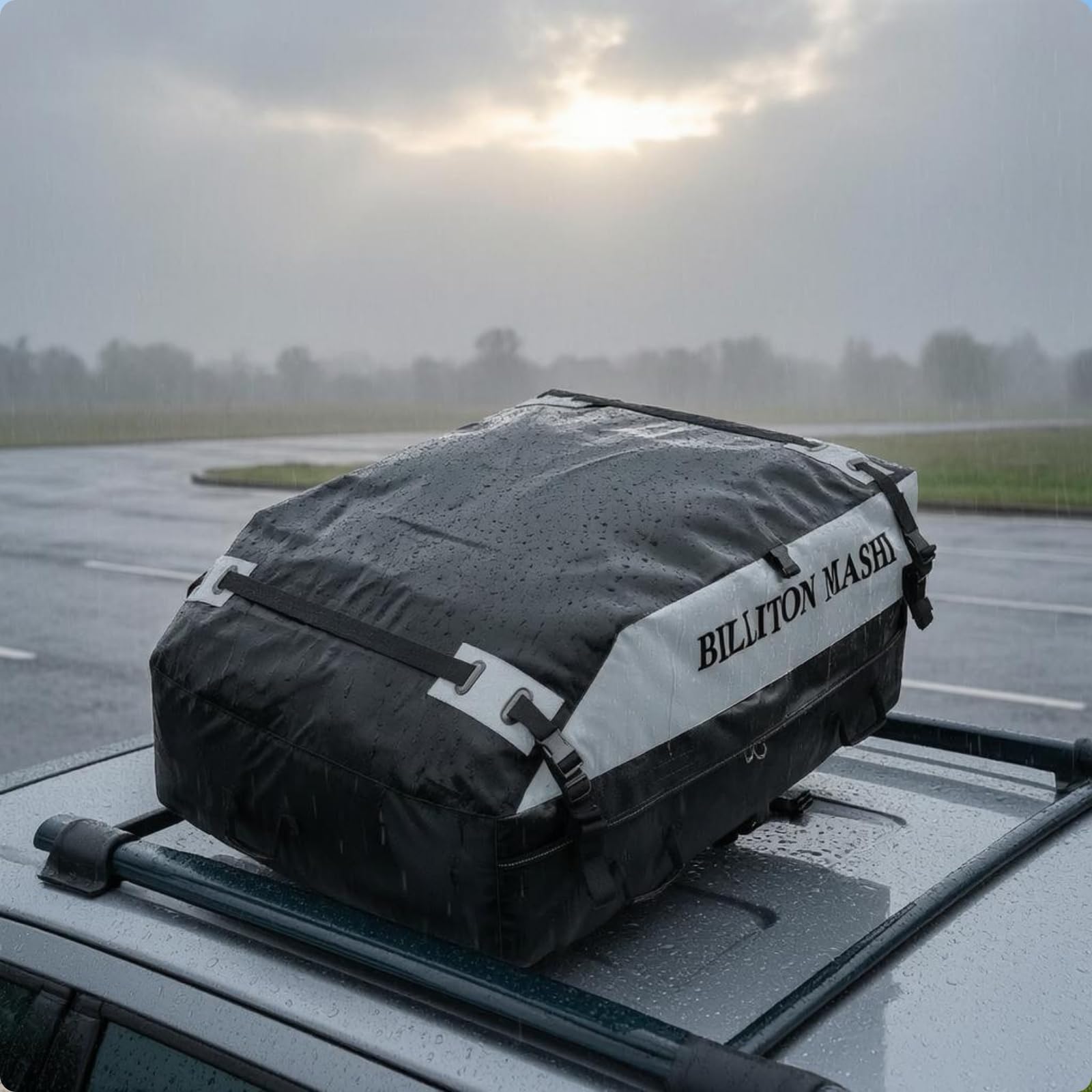 Coffre de Toit Voiture Porte-Bagages, Noir avec Accessoires Complets, 28 Mètres Cubes