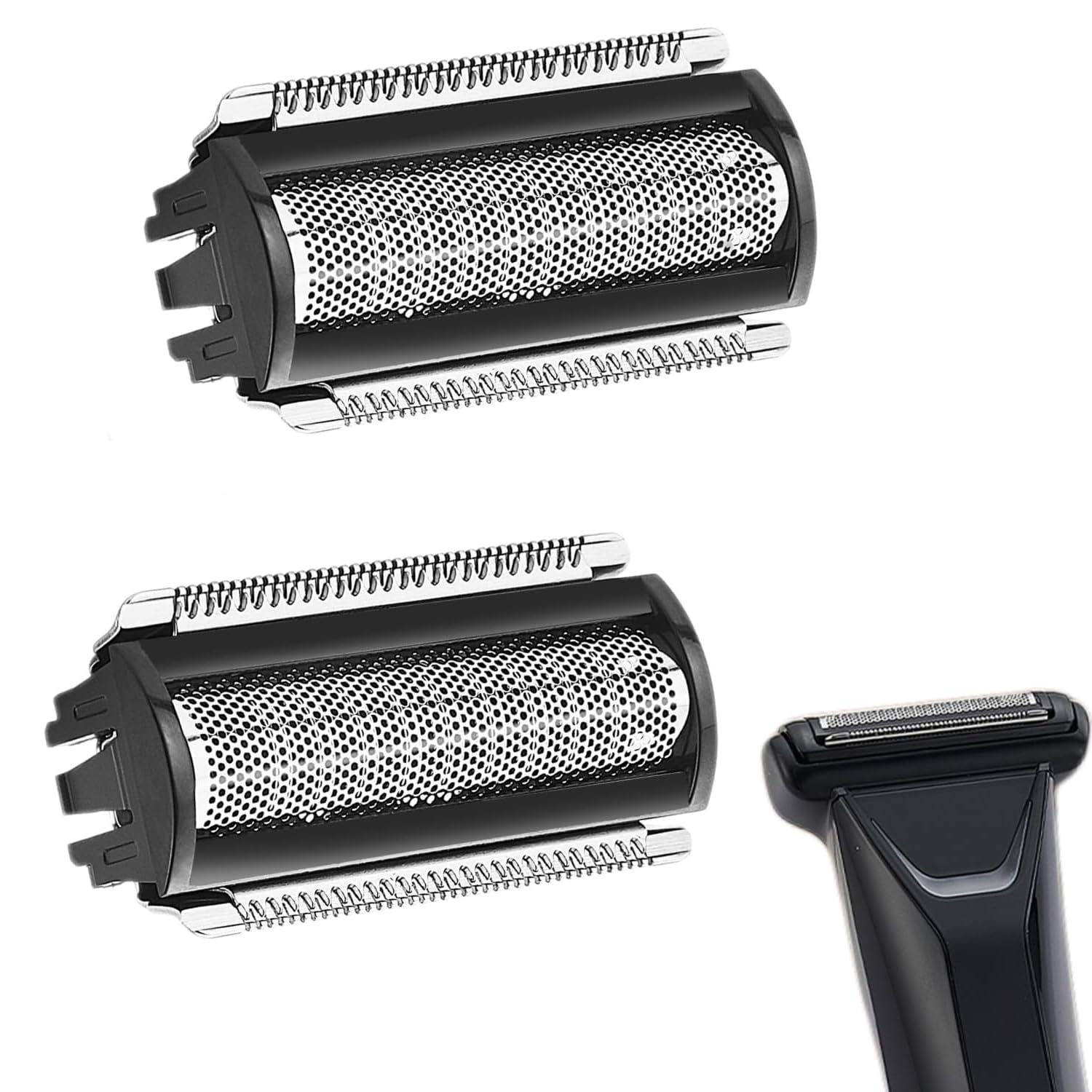 2 cuchillas de repuesto compatibles con MANSCAPED The Lawn Mower 5.0 Ultra Body Hair Trimmer Cuchillas de aluminio para cabezales de afeitadora de bolas de hombre