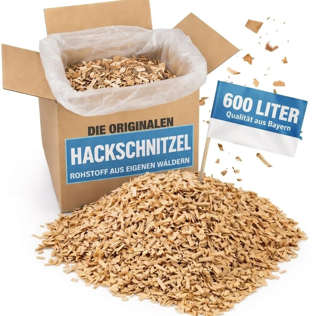karton-billiger agrar-Store | Hackschnitzel 600 Liter Holzhackschnitzel Mulch für den Garten Einstreu, Hochbeete, Streu, Holzschnitzel