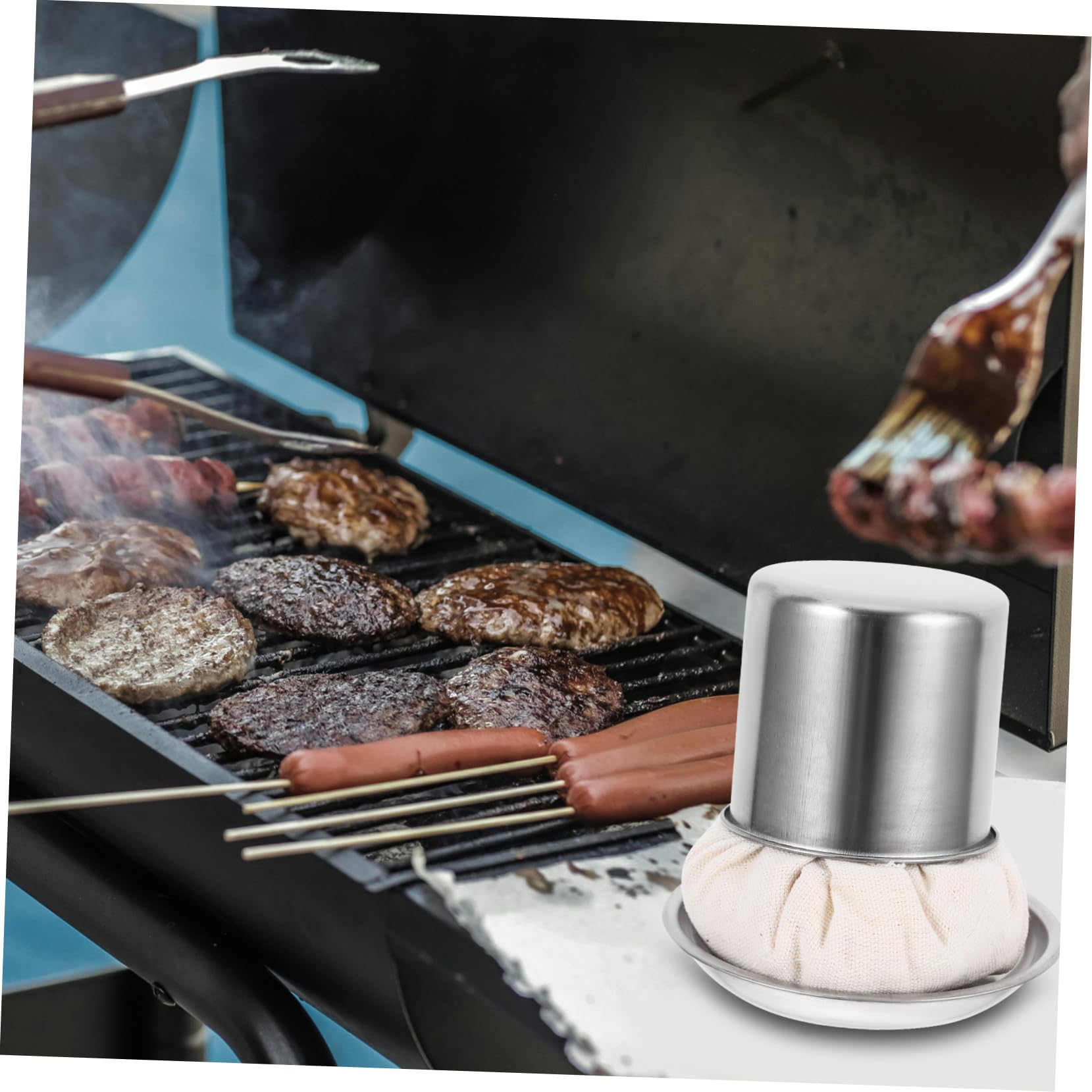 ABOOFAN Tampon Graisseur Crepiere en Acier Inoxydable Essuie-Glace Multifonctionnel pour Cuisine Barbecue