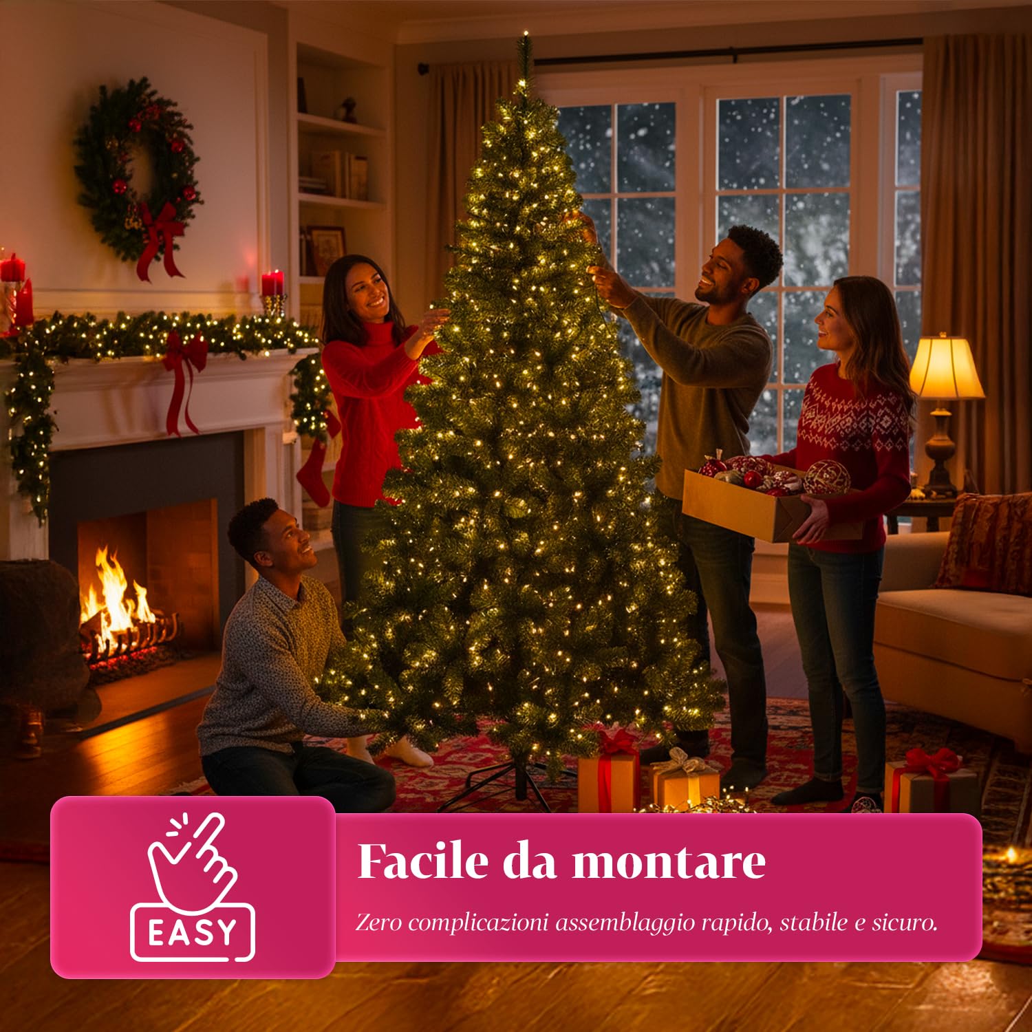 Wintem - Arbre Traditionnel Vert de Noël 210 cm avec 631 Branches denses en PVC écologique et Base en métal, Facile à Assembler et à réutiliser, Parfait comme Arbre de Noël Fin pour l'intérieur