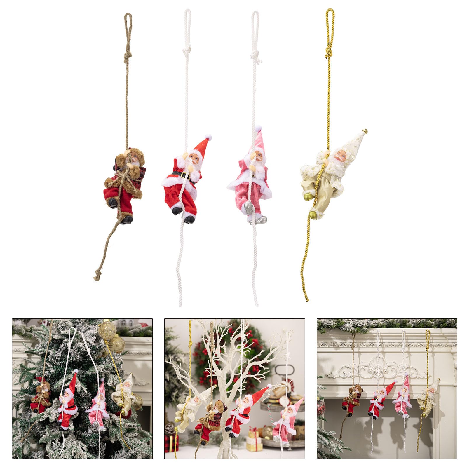 Decorazione da appendere a forma di Babbo Natale, in resina, per porta d'ingresso, caminetti, finestre, feste, vacanze, cortile, decorazione