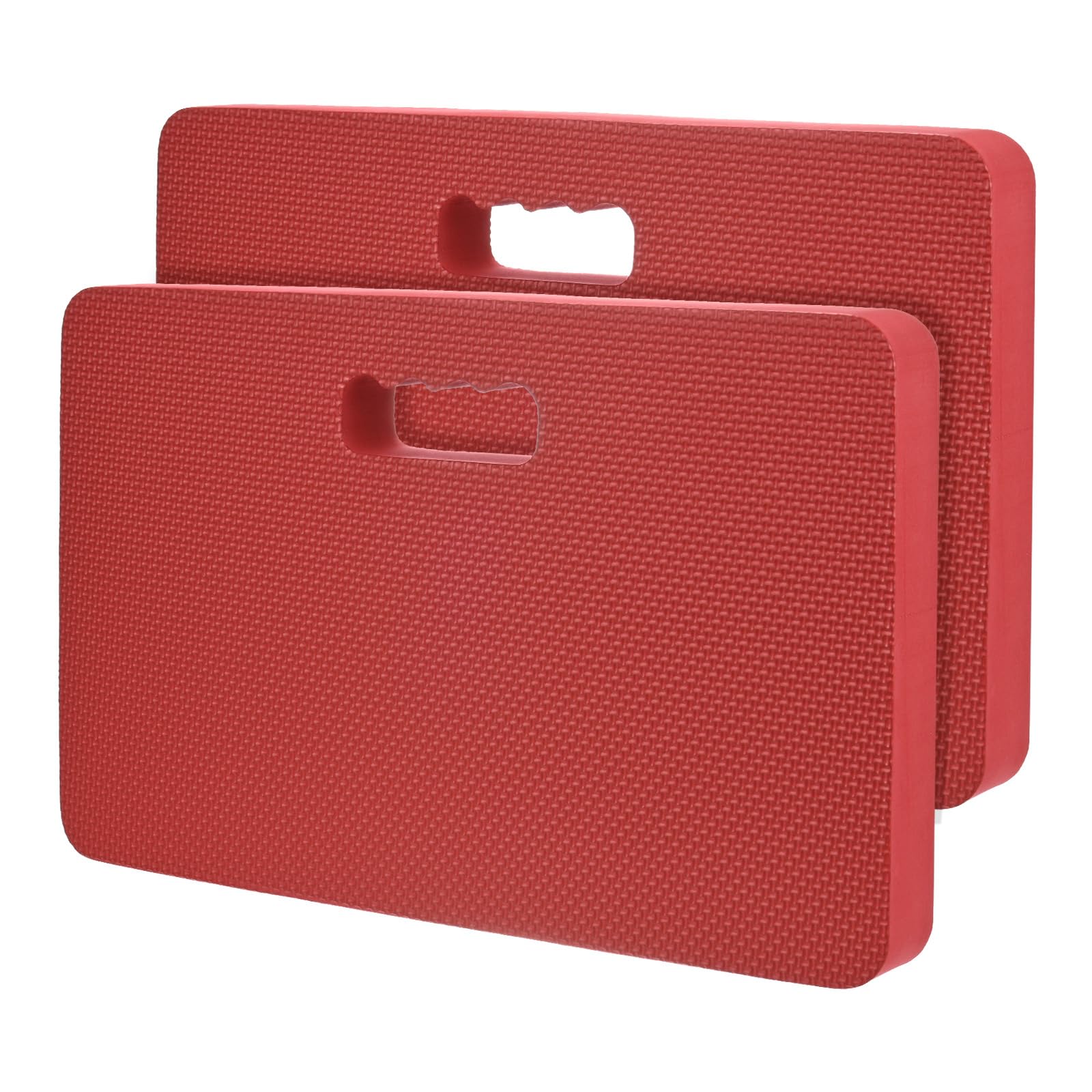 M METERXITY 2-Pack Garden Kneeling Pad, 17.7 x 11 x 1.6 Inch Supportive Soft Foam Cushioning for Knee Extra Thick Kneeler Mat for Gardening/Cleaning/Auto-Repair/Yoga/Exercise [Red]