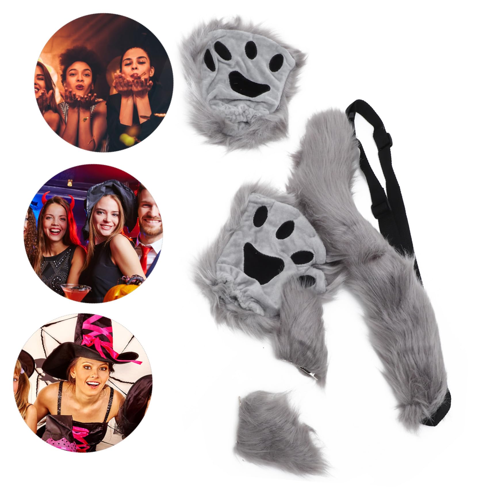 UKCOCO Garras de Felino Diadema de Orejas Falsas y Guantes para Accesorios de Cosplay para Cosplay
