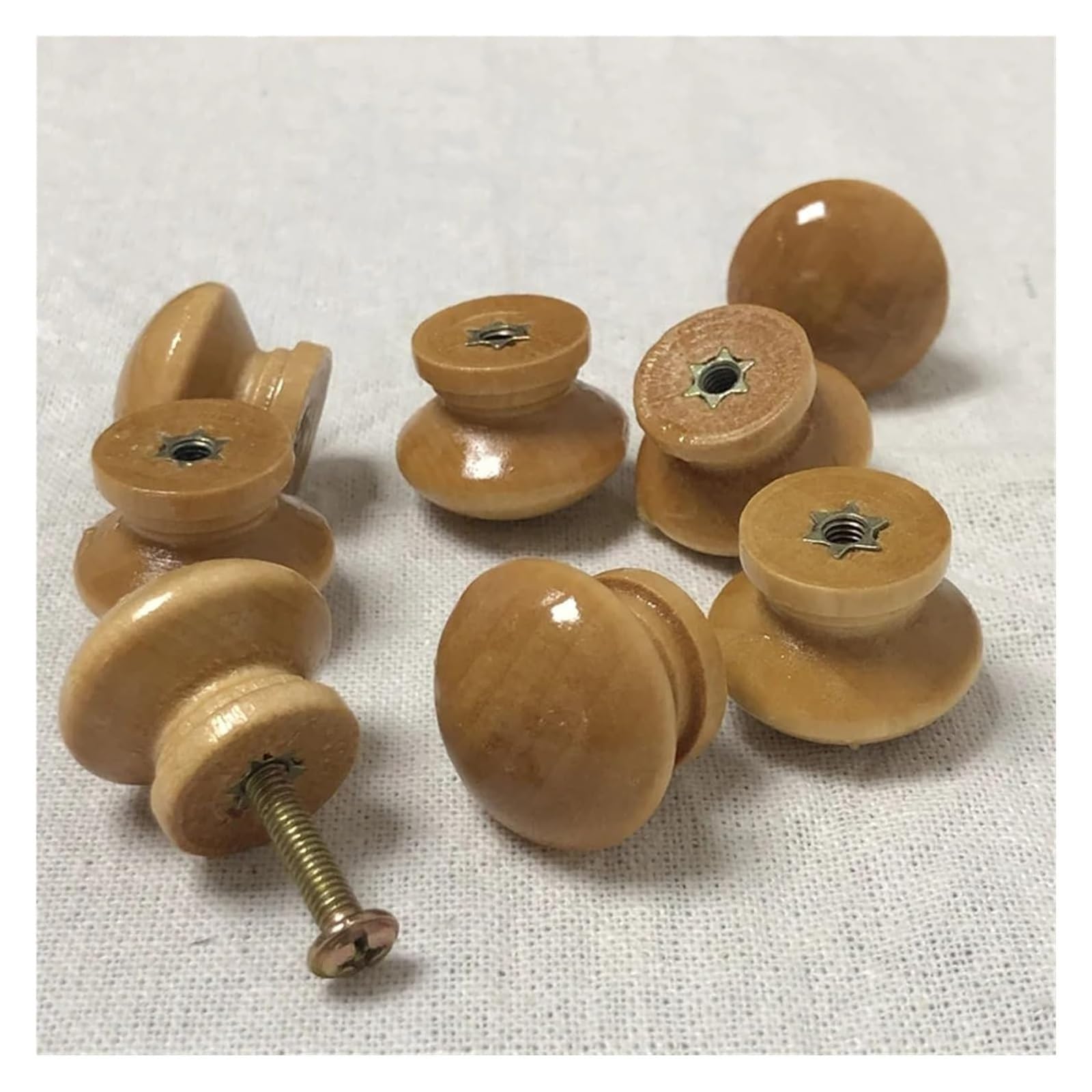 20/30er-Pack Naturholz Runde Schrank Schubladenknöpfe(Small 30 Pieces)