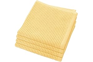 Now Designs Kitchen Dishcloths Ripple 4 Count Set, Lemon Yellow