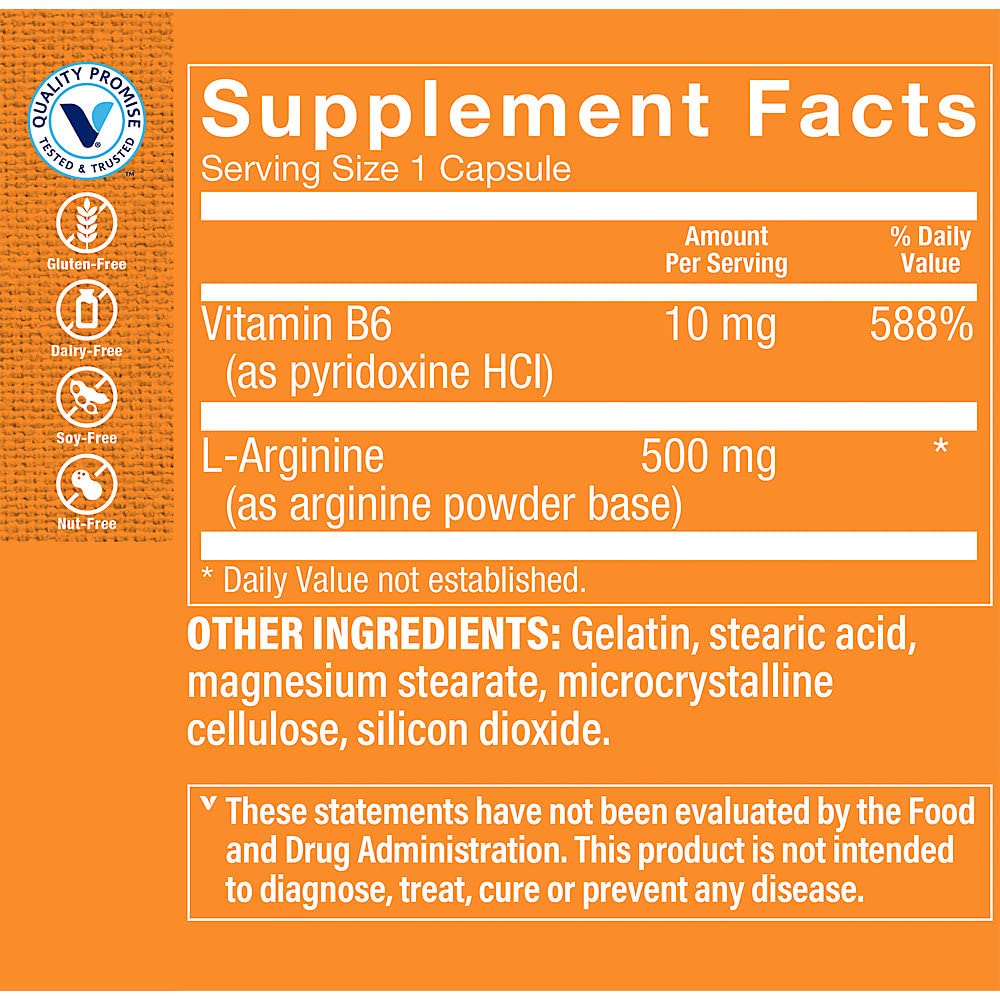 L-Arginine 500 MG - 100 Capsules — Amazon image 2
