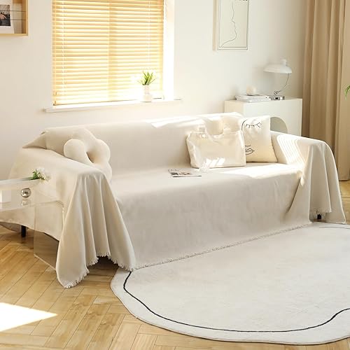 Miniatura 2 de MEETSKY Funda de sofá de gran tamaño para sofá de 3 cojines, fundas lavables para sala de estar, fundas de sofá seccionales para perros, 91 x 150