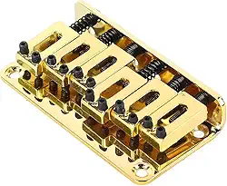 Ponte Fixa Hardtail Para Guitarra Stratocaster 6 Cordas Dourada