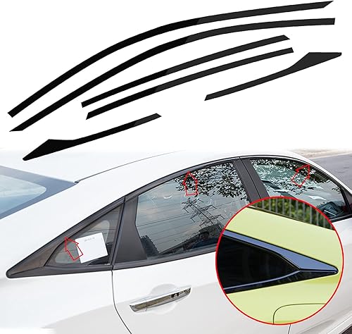 x xotic tech Adhesivo de vinilo opaco cromado para puerta de automóvil, accesorios compatibles con Honda Civic Sedan 2016-2021 (fibra de carbono 5D,