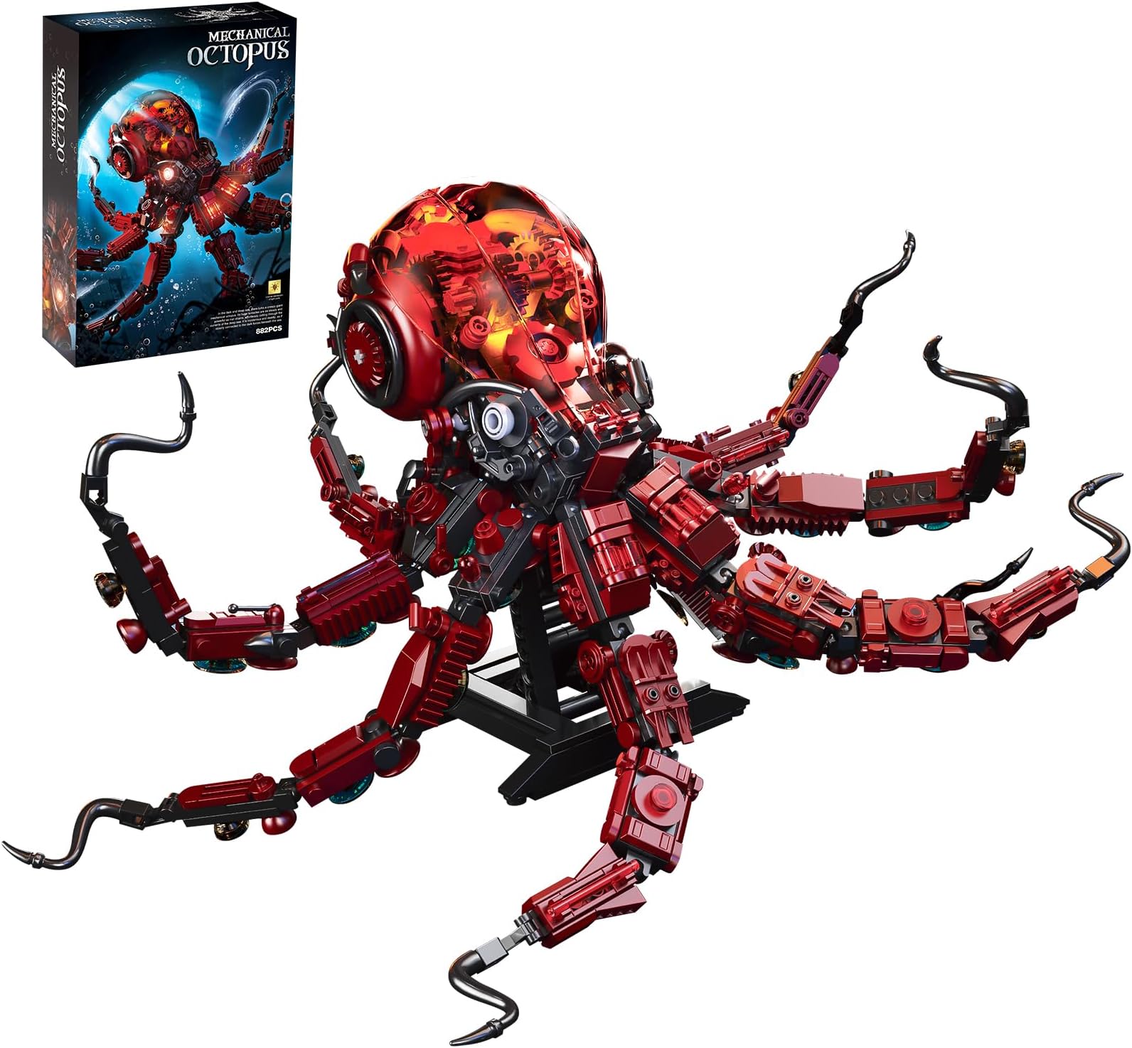 - Mechanical Octopus Building Blocks Sets Ocean Animal Building Sets Gift for Adults and Teens 882 PCS