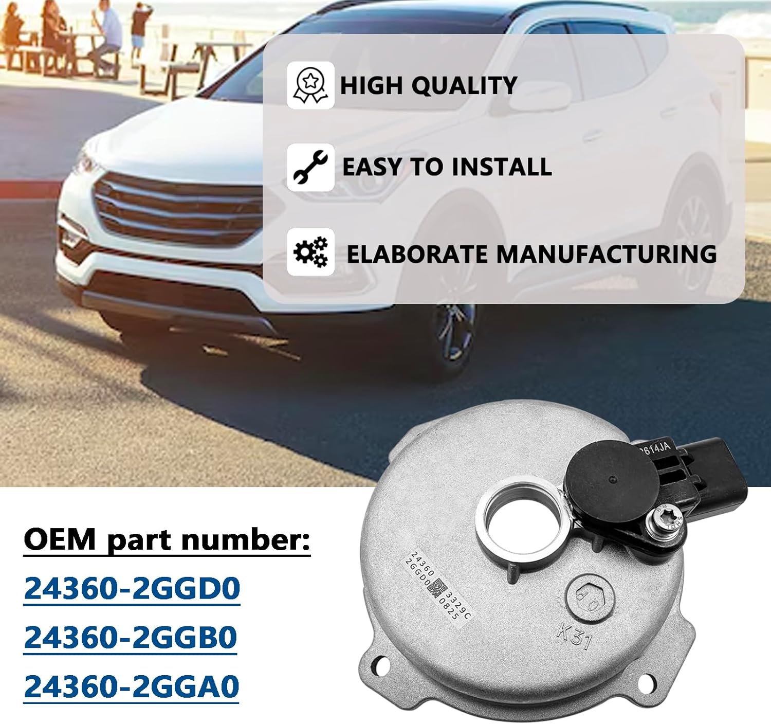 24360-2GGD0 Engine Variable Valve Timing VVT Solenoid Compatible with Hyundai Sonata 2015-2019, Tucson 2018-2021, Santa Fe 2017-2020, Kia Optima 2016-2020, Sorento 2016-2020 2.0L 2.4L 243602GGD0