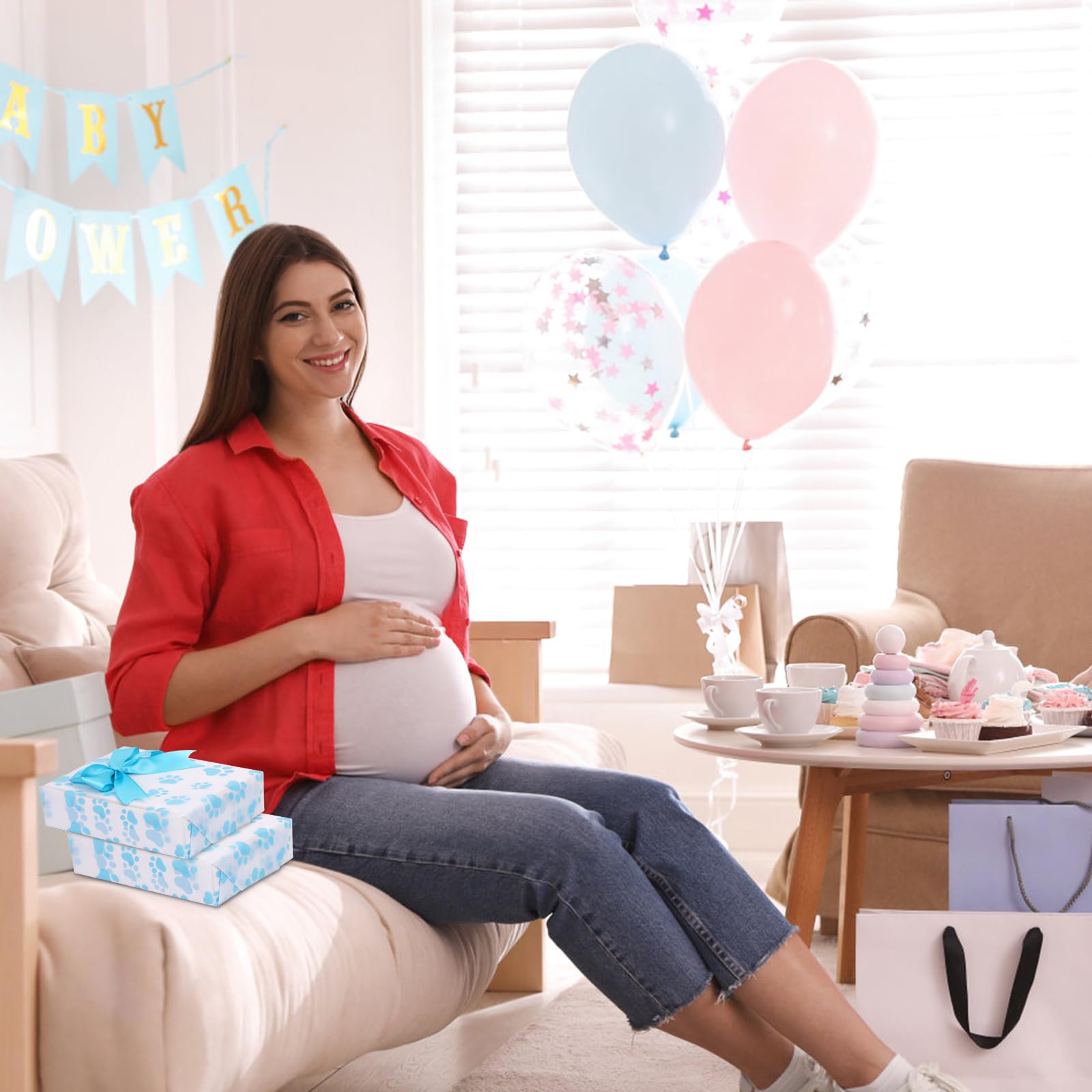 30 Feuilles Papier De Soie Imprimé Pattes De Chien - 50x35cm - Pour Emballage Cadeau, Décoration Fête - Vert